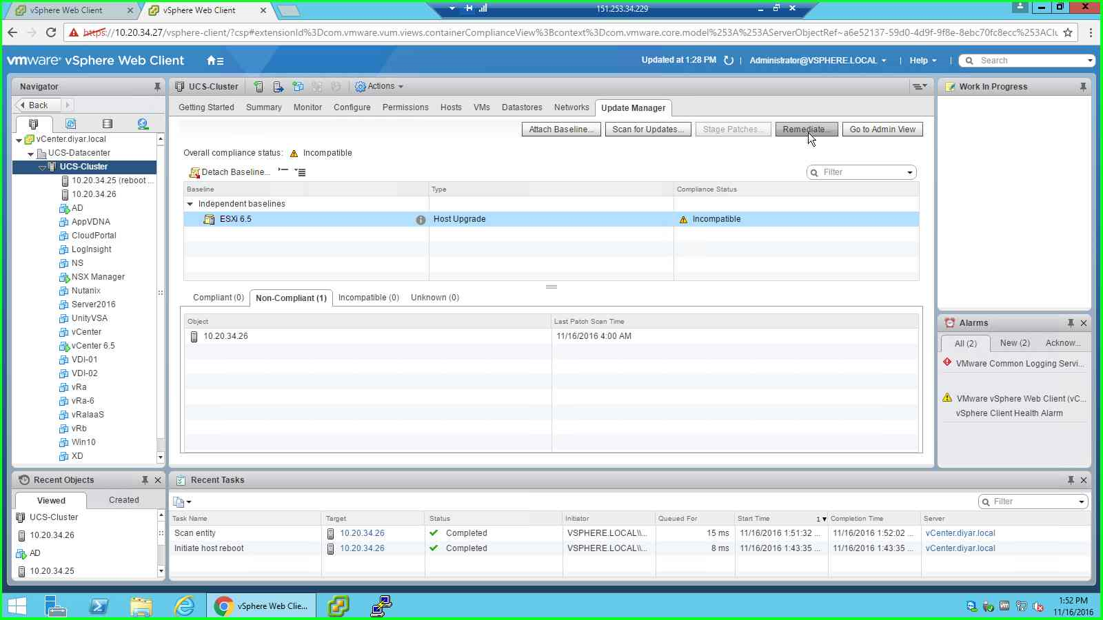 Установка astra vmware. VMWARE VSPHERE 6.5. VMWARE update Manager веб Интерфейс. ESXI 6.5 веб Интерфейс. VMWARE 5.1 обновление до 6.5.